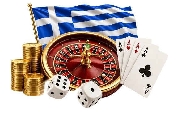 Χρυσό στεφάνι δάφνης με αρχαίο ελληνικό ναό και χρυσά νομίσματα